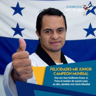 ¡Orgullo! El atleta hondureño Guillermo Erazo gana el oro en el Mundial de Taekwondo
