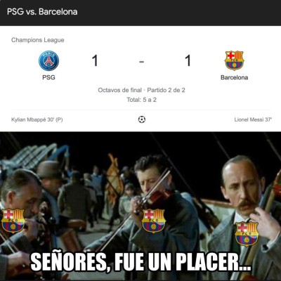 Con memes destrozan a Messi y el Barcelona tras nueva eliminación en Champions