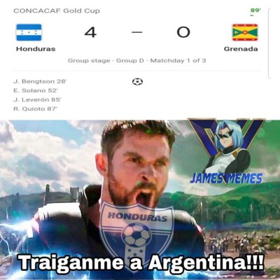 Los divertidos memes que dejó la victoria 4-0 de Honduras frente a Granada