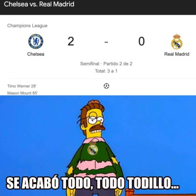 Memes destrozan al Real Madrid tras eliminación ante el Chelsea en la Champions