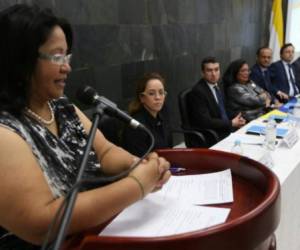 La presentación del diagnóstico sobre el funcionamiento del sistema de administracion de justicia penal en Honduras, se realizó en las UNAH (Foto: Alex Pérez)