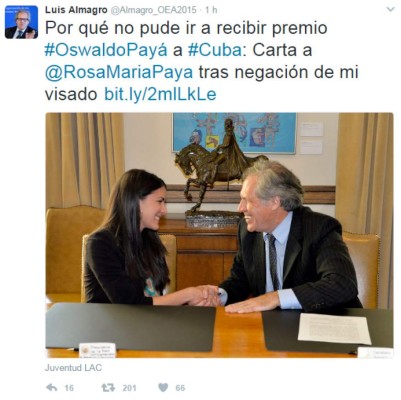 Cuba niega visa a secretario general de la OEA