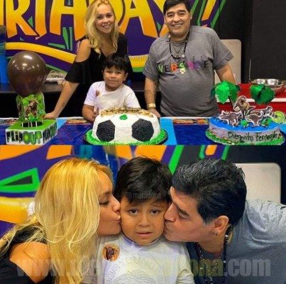 El ocurrente disfraz que utilizó Diego Armando Maradona en el cumpleaños de su hijo