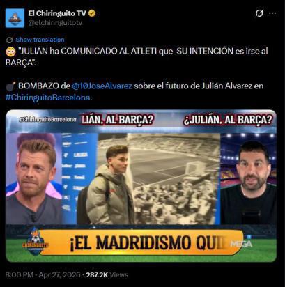 Julián Álvarez se le revela al Atlético y sería nuevo fichaje del Barcelona: Los millones que piden