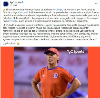 Reacción de la prensa internacional por la probable renuncia de Troglio del Olimpia