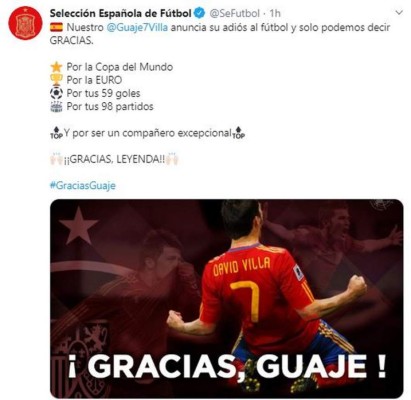 FOTOS: 'Gracias' David Villa, así despide el mundo al máximo goleador de la Roja