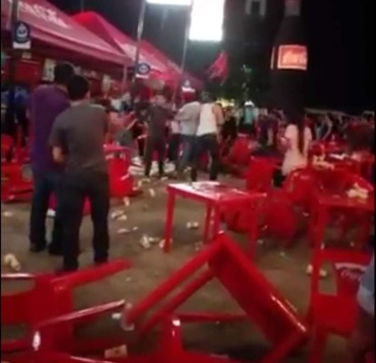 Tremendo zafarrancho en la Feria Juniana en SPS