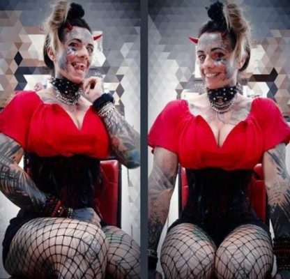 Las espeluznantes imágenes de Carol Praddo, 'la mujer diablo'&nbsp;&nbsp;