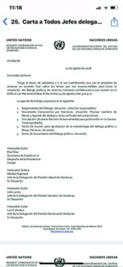 La ONU convoca a partidos para fijar inicio del diálogo