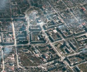 Vista satelital de la ciudad de Mariúpol.