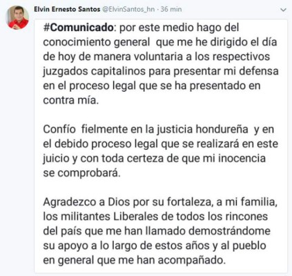 Elvin Santos tras ser enviado a la cárcel por el caso Pandora: 'Mi inocencia se comprobará'