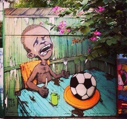 El mural anti Mundial que se viralizó en las redes sociales