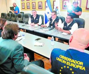 Los magistrados presidentes del Tribuna Supremo Electoral.