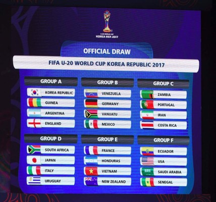 Sub 20 de Honduras va contra Francia, Nueva Zelanda y Vietnam en el Mundial de Corea del Sur