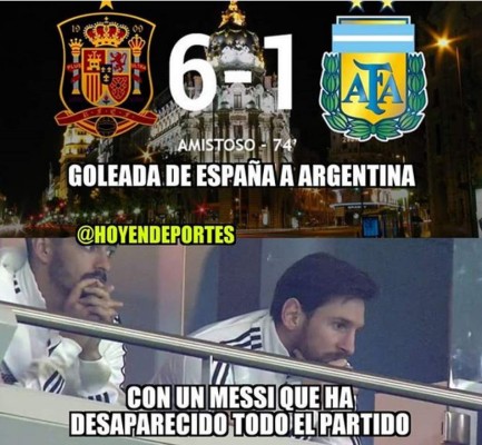 Memes: Destrozan a Argentina tras humillante derrota 6-1 ante España
