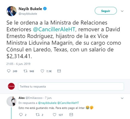 Despidos, reclamos y órdenes: los tuits más controversiales de Nayib Bukele, presidente de El Salvador