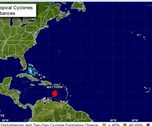 El huracán Mathew se desplaza hacia el Mar Caribe, lejos de Honduras según autoridades de Copeco. Foto: @LisandroRosales