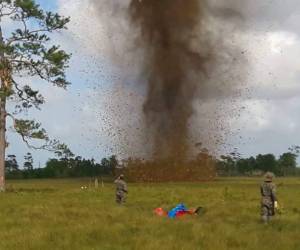Miembros de Fusina inhabilita dos pistas clandestinas en Gracias a Dios (Fotos: Cortesía)