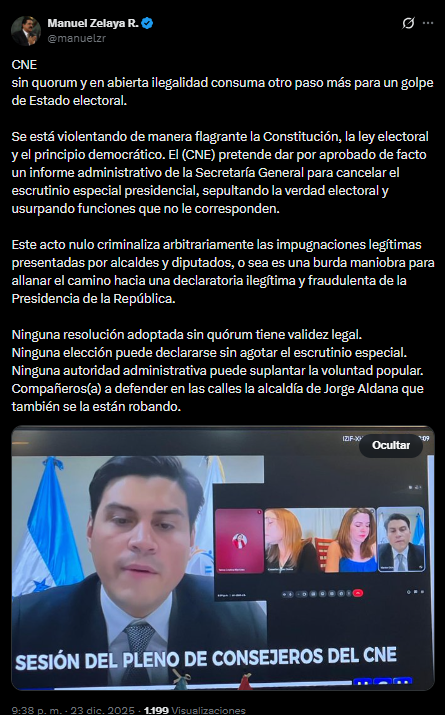 El exmandatario envió su mensaje a través de su cuenta de X, antes Twitter.