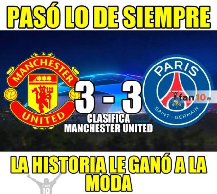 Se burlan con memes de la derrota del PSG ante Manchester United en la Champions League