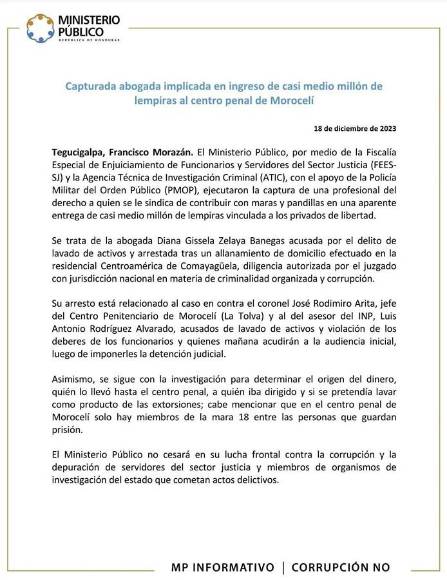 Abogada ingresaba dinero y de paso iba a visita conyugal en La Tolva