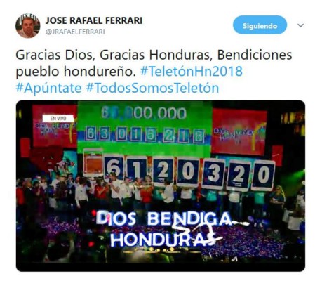 El último tuit que publicó Rafael Ferrari en sus redes sociales