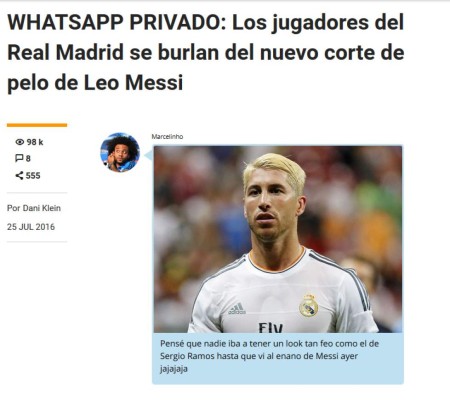 Jugadores del Real Madrid se burlan del nuevo corte de pelo de Messi