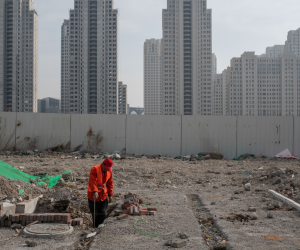 Alrededor del 6 por ciento de las ciudades costeras chinas podrían estar en peligro. Construcción de aceras en Tianjin.