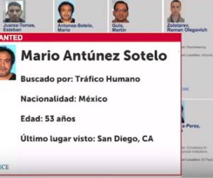 El mexicano Mario Antúnez es buscado por tráfico humano.