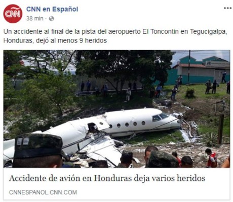 Medios internacionales destacan accidente de avión en el aeropuerto Toncontín
