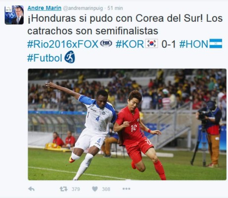 Comentarista mexicano André Marín se traga sus palabras y felicita a Honduras