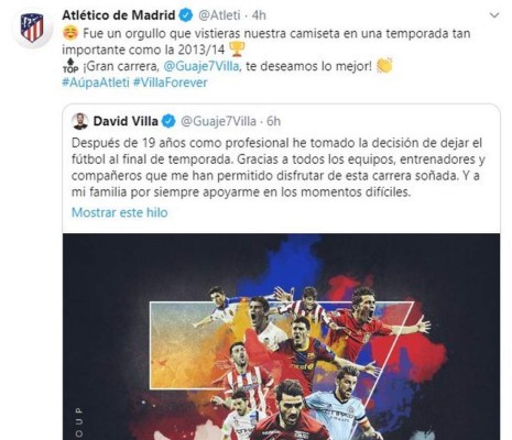 FOTOS: 'Gracias' David Villa, así despide el mundo al máximo goleador de la Roja