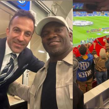 David Suazo, extasiado y desde un lugar privilegiado en el Inter vs Barcelona