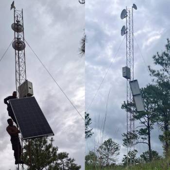 Las torres y antenas fueron encontradas ocultas a cinco kilómetros de la cárcel de máxima seguridad de “La Tolva” en Morocelí, departamento de El Paraíso
