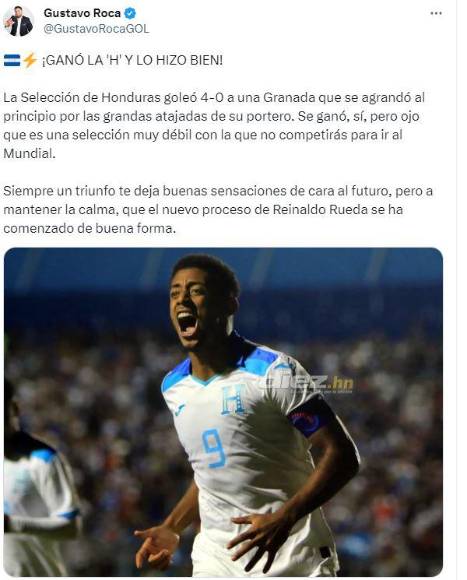 Elogios a Edwin y Rueda, llamados a la calma y alegría por el triunfo: así reacciona la prensa de Honduras tras la goleada ante Granada