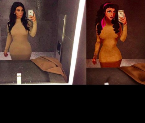 Las princesas de Disney se transforman en Kim Kardashian