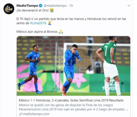 Honduras deja sin oro a México: Medios lloran la derrota del Tri