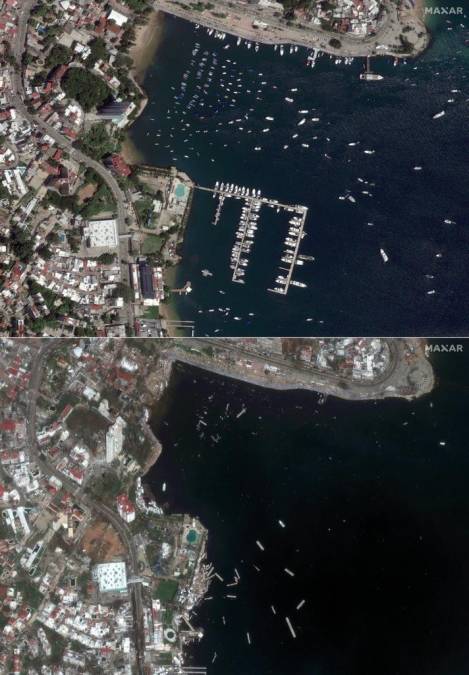 Antes y después de la devastación en Acapulco tras Otis
