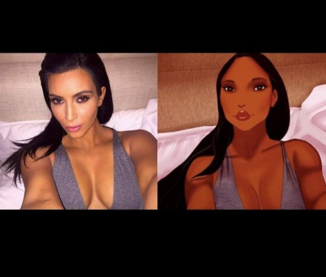 Las princesas de Disney se transforman en Kim Kardashian