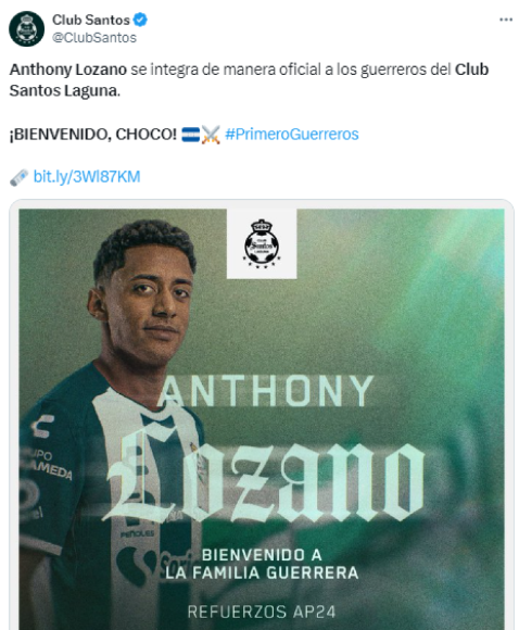Antony “Choco” Lozano llega al Santos Laguna y así reaccionó la prensa de México