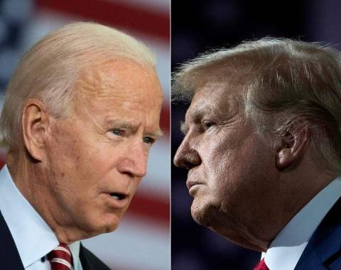 Joe Biden y Donald Trump tienen posturas tan opuestas como sus posiciones partidarias; mientras uno parece más preocupado por el sostenimiento económico, otro en cambio se muestra más atento al sostenimiento ambiental. Foto: AFP