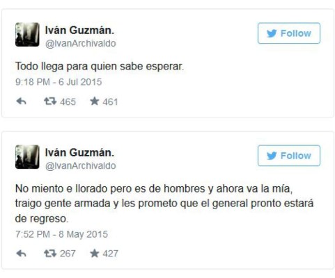 Los tuits que anunciaron la fuga del 'Chapo'