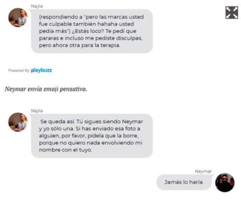 FOTOS: Sale a la luz el chat completo de WhatsApp entre Neymar y Najila Trindade, la modelo que lo acusa de violación