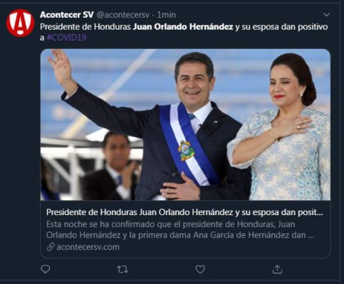 Así informaron medios internacionales que el presidente Hernández tiene covid-19