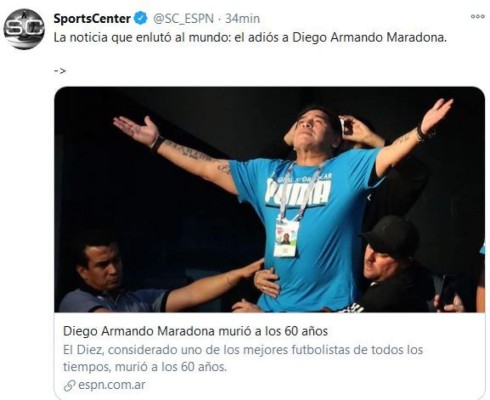 Así informó el mundo la muerte del astro del fútbol Maradona (FOTOS)