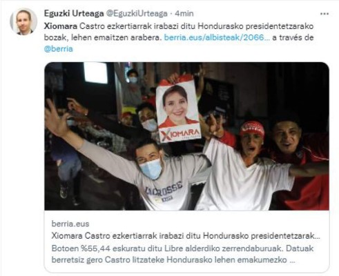 Así informan medios internacionales la virtual victoria de Xiomara Castro