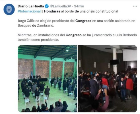 Medios internacionales destacan elección de junta directiva en el Congreso Nacional y otra paralela (FOTOS)