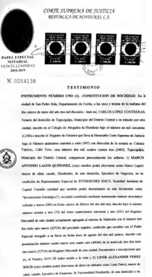 La escritura de la concesionaria se hizo el 14 de enero de 2016.