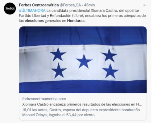 Medios internacionales destacan ventaja de Xiomara Castro en las elecciones