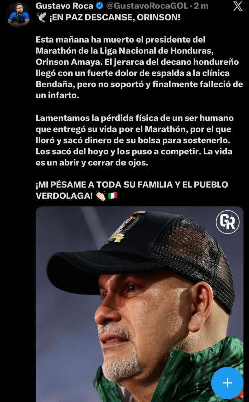 Rely Maradiaga se quiebra y lanza promesa tras la muerte de Orinson Amaya, presidente de Marathón